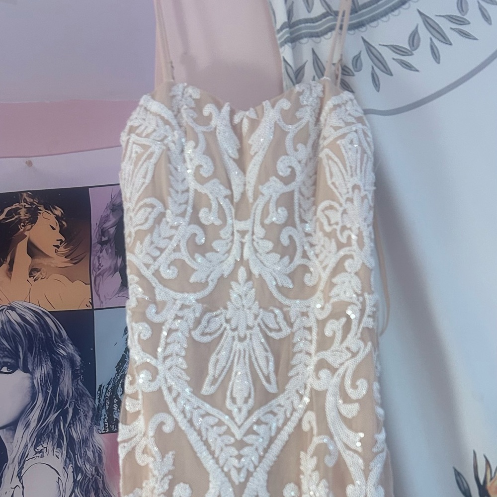Windsor Cream and White Lace Maxi Dress